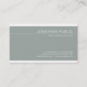 Trendy Stylish Green Minimalist Design Luxury Chic Business Card