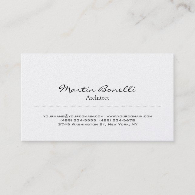 Trendy Stylish Grey Architect Business Card (Front)