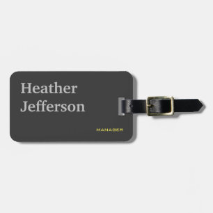 Trendy Stylish Grey Modern Minimalist Plain Luggage Tag