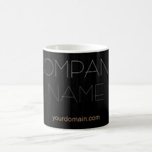 Trendy Stylish Grey Wood Company Name Coffee Mug