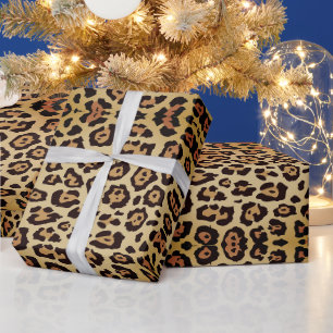 Trendy stylish leopard animal print pattern chic wrapping paper