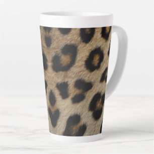 Trendy stylish leopard fur animal print pattern latte mug