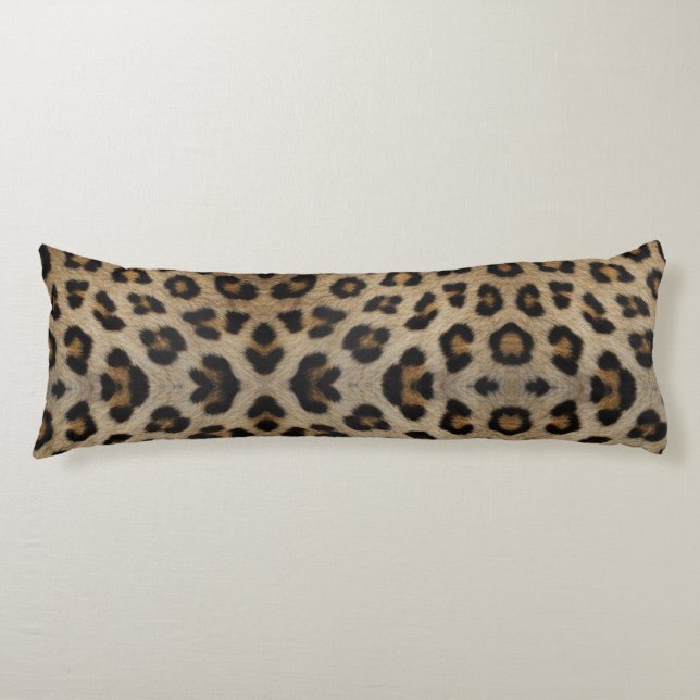 Trendy stylish leopard fur print animal pattern body cushion (Front)
