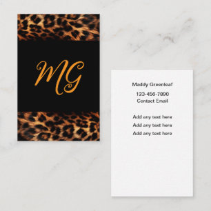 Trendy Stylish Modern Ladies Monogram  Business Card