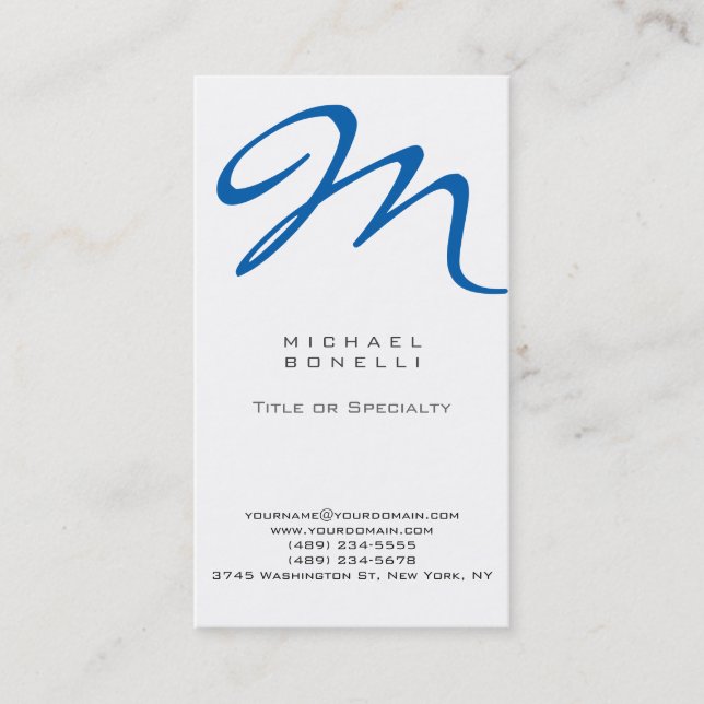 Trendy Stylish Monogram Standard Business Card (Front)