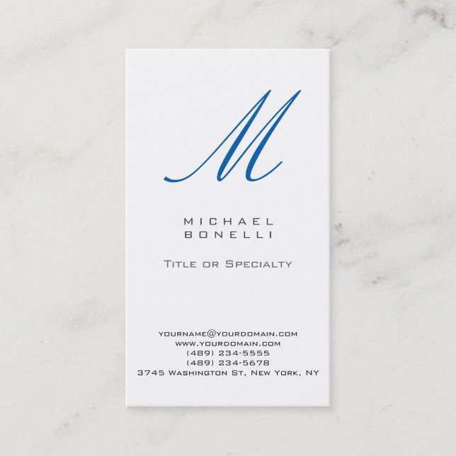 Trendy Stylish Monogram Standard Business Card (Front)