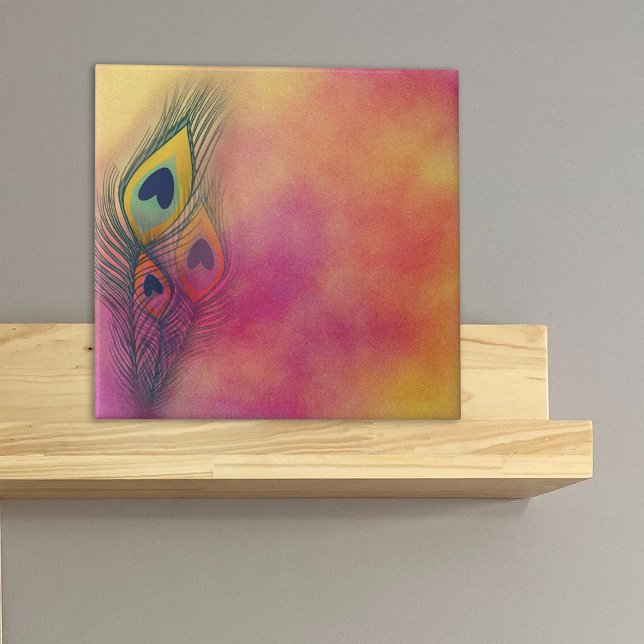 Trendy Stylish Peacock Feathers Ceramic Tile (Creator Uploaded)