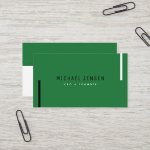 Trendy Stylish Pine Green Modern Minimal Business Card