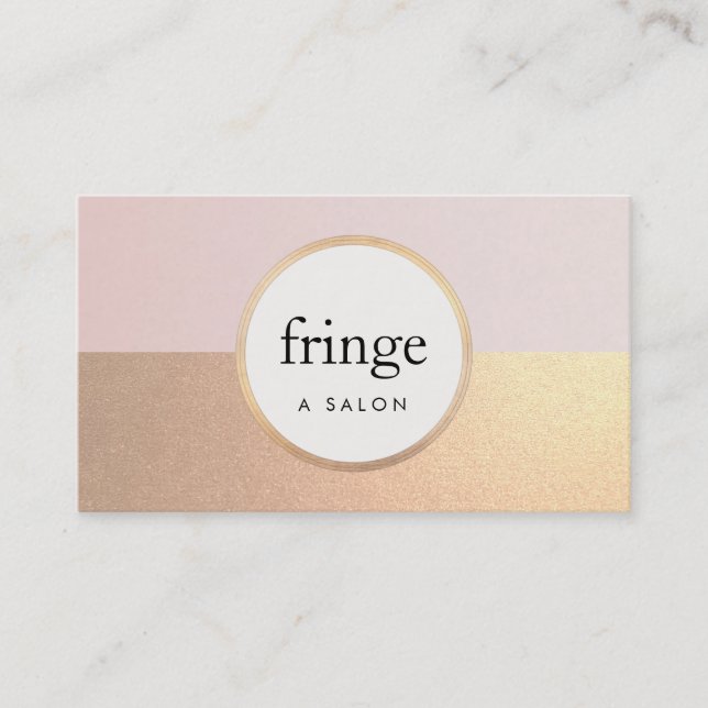 Trendy Stylish Pink FAUX Gold Foil Beauty Salon Business Card (Front)