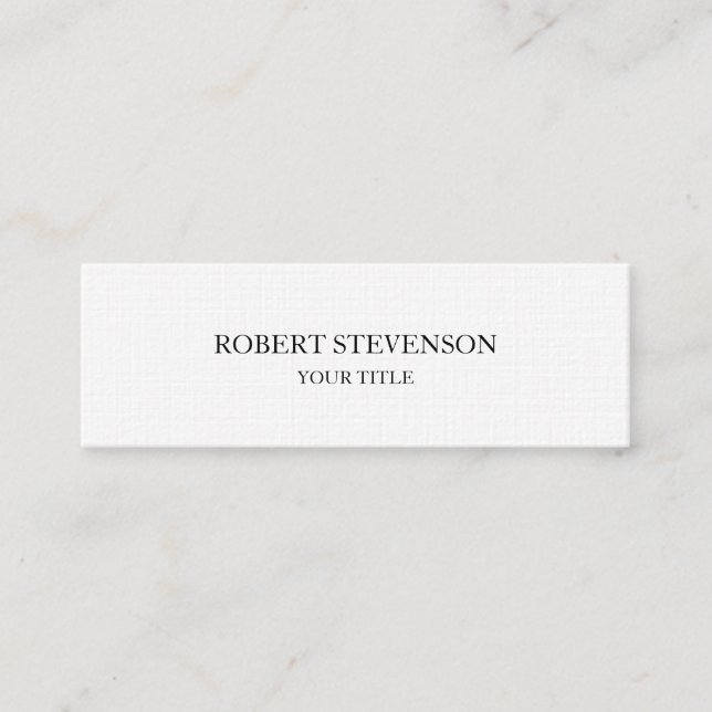 Trendy Stylish Plain Slim Professional Minimalist Mini Business Card (Front)