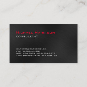 Trendy Stylish Red Black Grey Consultant Business Card