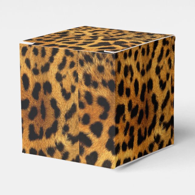 trendy stylish safari animal print leopard pattern favour box (Front Side)