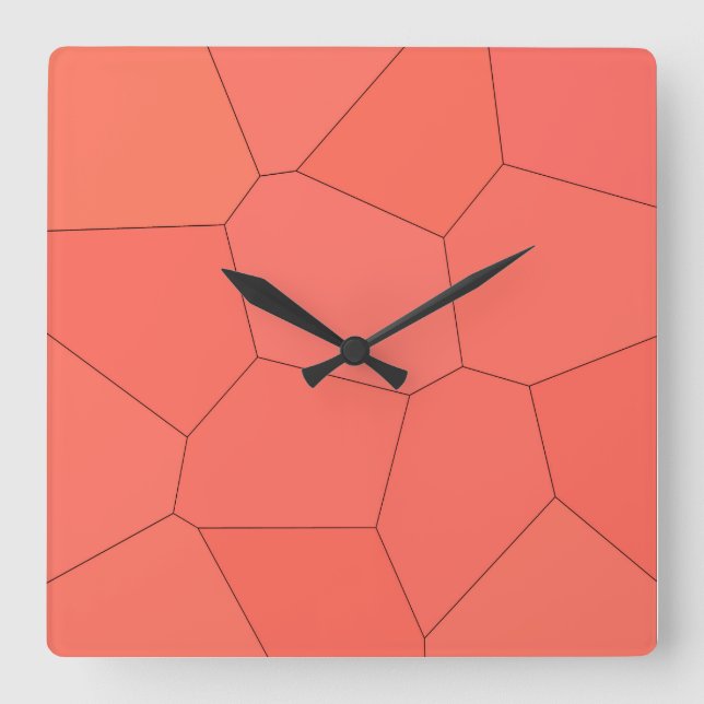 Trendy Stylish Salmon Square Wall Clock (Front)