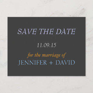 Trendy Stylish Save the Date Wedding Postcard