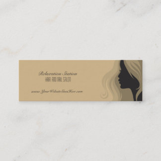 Trendy stylish silhouette salon spa business card