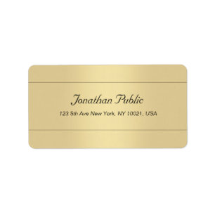 Trendy Stylish Simple Template Gold Look Address Label