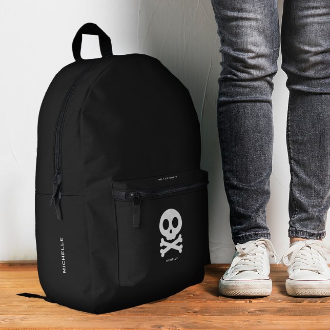 Trendy Stylish Skull Bones Black White Gothic Printed Backpack (Trendy Stylish Skull Bones Black White Gothic Printed Backpack
)