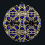 trendy stylish turquoise gold silver deep blue  dartboard<br><div class="desc">trendy stylish turquoise gold silver deep blue  home accessories. Royal blue and gold fashion decorations. The rhinestone design details are simulated in the artwork. No actual rhinestones will be used in the making of this product.</div>