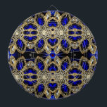 trendy stylish turquoise gold silver deep blue  dartboard<br><div class="desc">trendy stylish turquoise gold silver deep blue  home accessories. Royal blue and gold fashion decorations. The rhinestone design details are simulated in the artwork. No actual rhinestones will be used in the making of this product.</div>