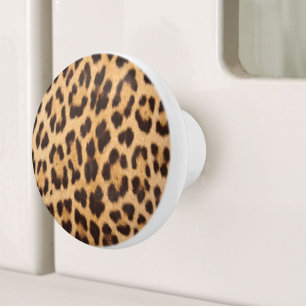trendy stylish wild safari fashion leopard print ceramic knob