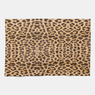 trendy stylish wild safari fashion leopard print tea towel