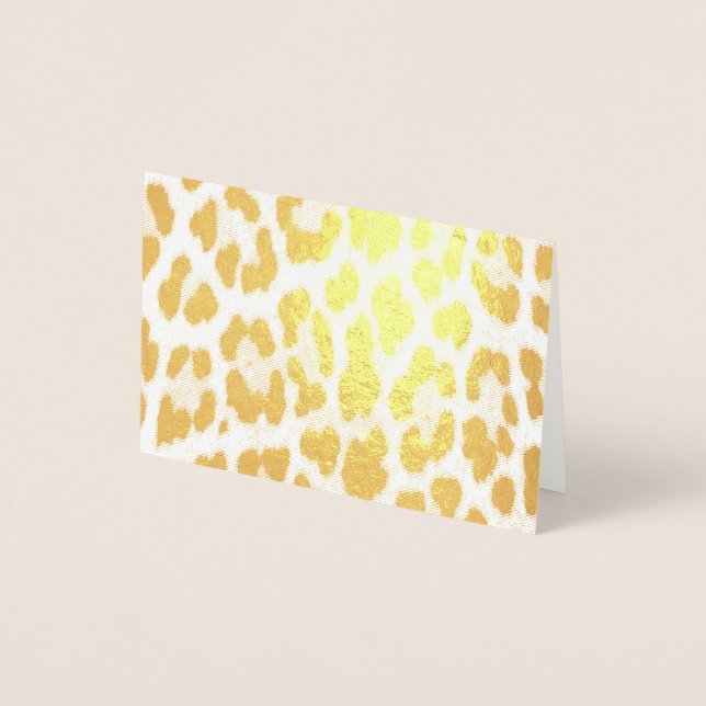 trendy stylish wild safari leopard print foil card (Front)
