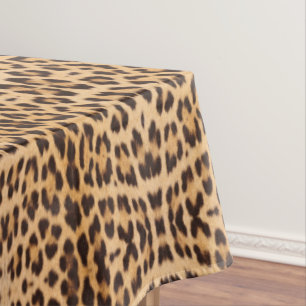 trendy stylish wild safari leopard print tablecloth