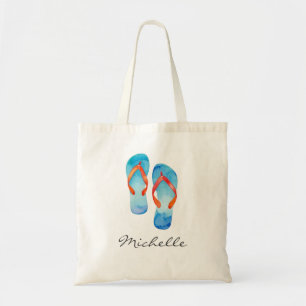 Trendy Summer Beach Flip Flops  Tote Bag
