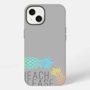 trendy summer "beach please", colourful pineapple iPhone case