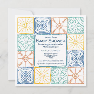 Trendy Summer European Amalphi Tiles Baby Shower Invitation