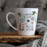 Trendy Summer Favourites | Watercolor Illustration Latte Mug<br><div class="desc">Personalised with your name on the back. Trendy watercolor hand drawn illustrations of summer favourites. These make great gifts! Stuff a few goodies inside and make someone's day! If you would like to see different items please just message me. Add your custom wording to this design by using the "Edit...</div>