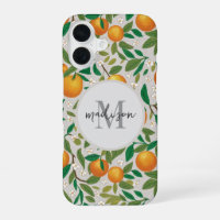 Trendy Summer Oranges Citrus Fruit Blossom Pattern