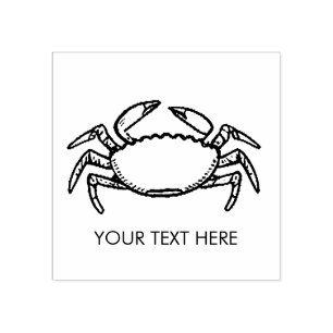 Trendy Summer Seafood Crab Nautical Personalised   Rubber Stamp