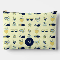 Trendy Summer Symbols Pattern Monogram