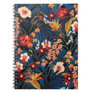 Trendy summer tropical background with deep jungle notebook
