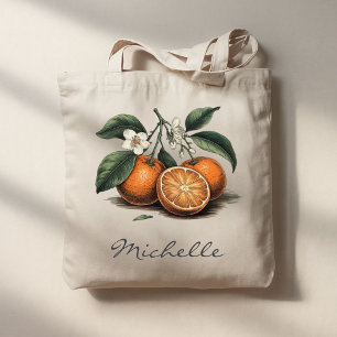 Trendy Summer Tropical Watercolor Citrus Oranges Tote Bag