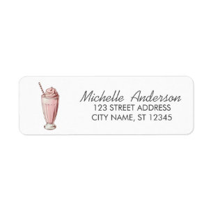 Trendy Summer Watercolor Ice Cream Return Address Label