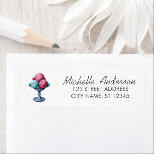 Trendy Summer Watercolor Ice Cream Return Address Return Address Label