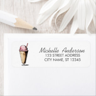 Trendy Summer Watercolor Ice Cream Return Address Return Address Label