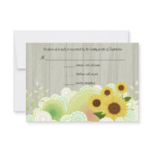 Trendy Sunflowers RSVP Response Card