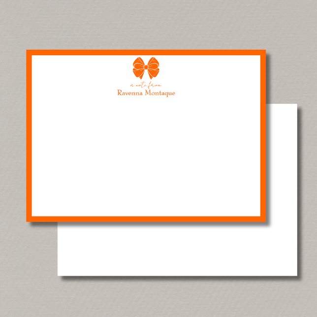 Trendy Sunset Orange Bow Border Name Wedding Card (Creator Uploaded)