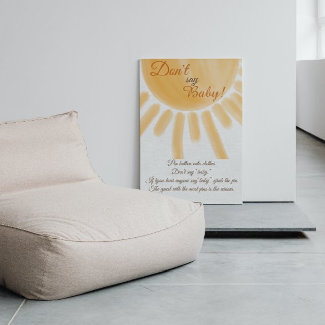 Trendy Sunshine Ray Don't Say Baby Shower Game Poster (Creator Uploaded)
