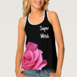 Trendy Super Witch brand pink floral girly funny Singlet<br><div class="desc">This stylish and funny Super Witch brand summer beach tank top was created by Berglind Design.


© Berglind Design. All rights reserved.</div>