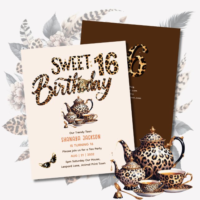 Trendy Sweet 16 Leopard Print Tea Party (Creator Uploaded)