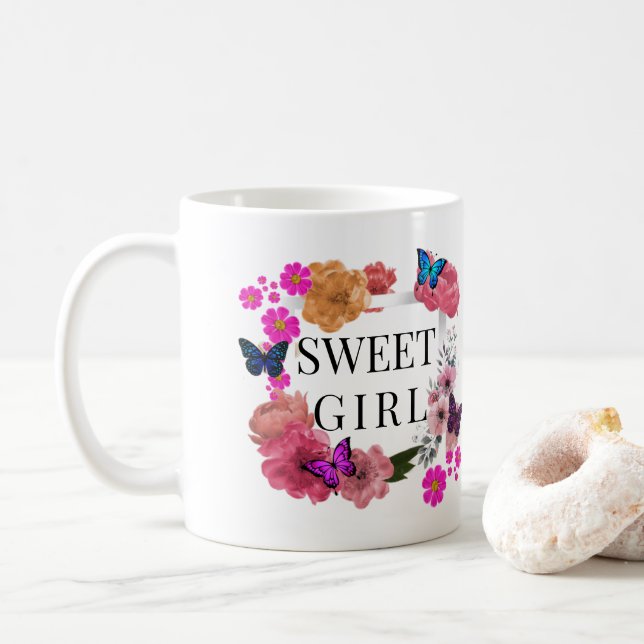 Trendy Sweet Girl Coffee Mug (With Donut)