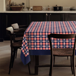 Trendy Tablecloth in Coral Navy Classic with Flair