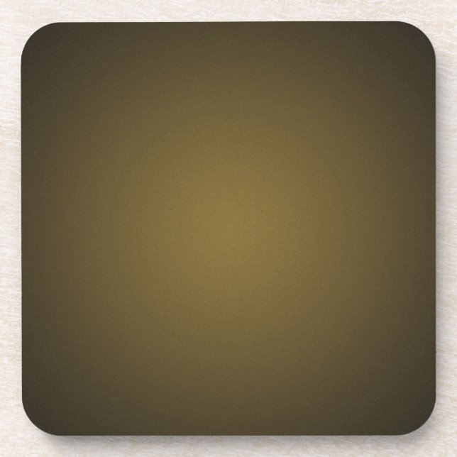 Trendy Tan and Black Grainy Vignette Coaster (Front)