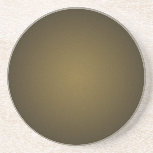 Trendy Tan and Black Grainy Vignette Coaster (Front)