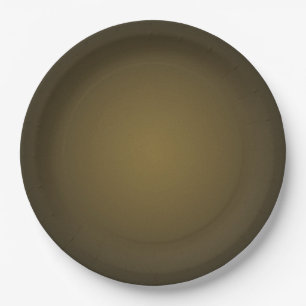 Trendy Tan and Black Grainy Vignette Paper Plate