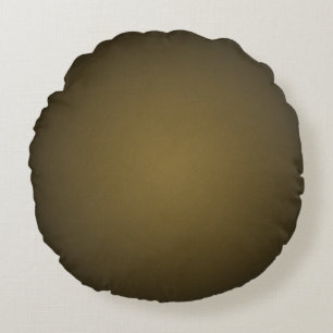 Trendy Tan and Black Grainy Vignette Round Cushion